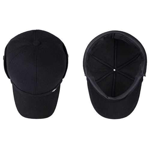 Mens Middle-Aged Cotton Blending Earmuffs Baseball Caps