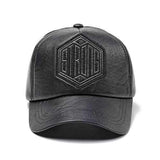 Men Women Winter PU Leather Baseball Cap Dad Hat