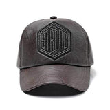 Men Women Winter PU Leather Baseball Cap Dad Hat