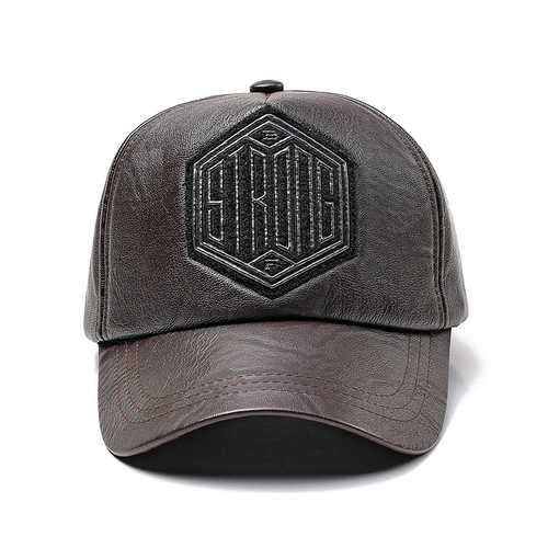 Men Women Winter PU Leather Baseball Cap Dad Hat