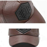Men Women Winter PU Leather Baseball Cap Dad Hat