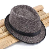 Middle-Aged Winter Cotton Panama Fedora Hats