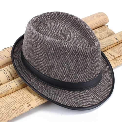 Middle-Aged Winter Cotton Panama Fedora Hats