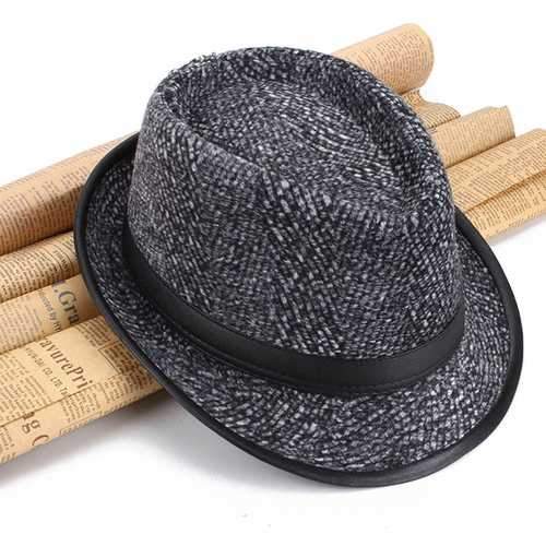 Middle-Aged Winter Cotton Panama Fedora Hats