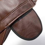 Men Women Winter Artificia Leather Letter Badge Baseball Cap
