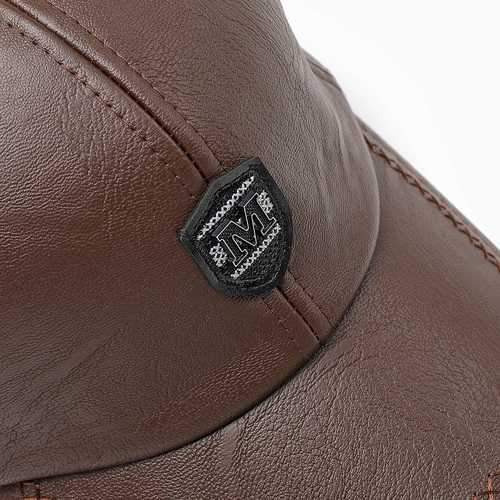Winter Artificial Leather Cotton Lining Letter Badge Dad Hat