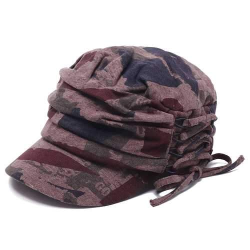 Womens Winter Cotton Printting Painter Beret Caps