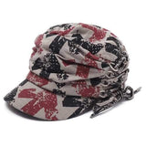 Womens Winter Cotton Printting Painter Beret Caps