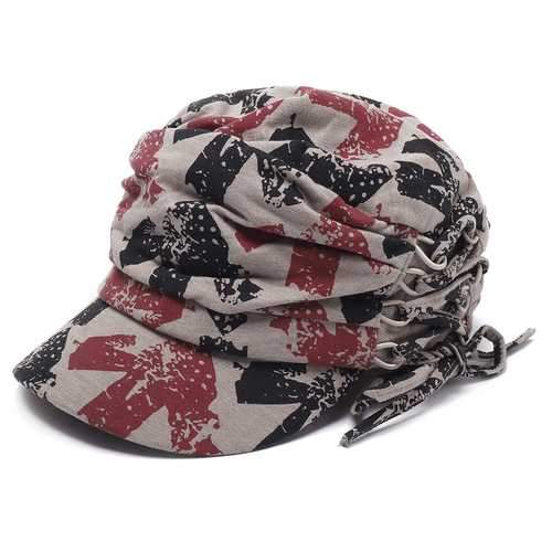 Womens Winter Cotton Printting Painter Beret Caps