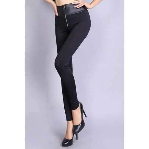 Trendy Black Splicing Slimming Leggings For Women - Black One Size(fit Size Xs To M)