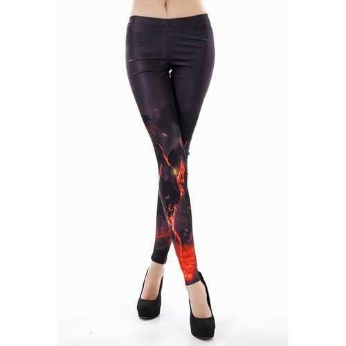 Stylish Slimming Stretch Print Leggings For Women - Black M