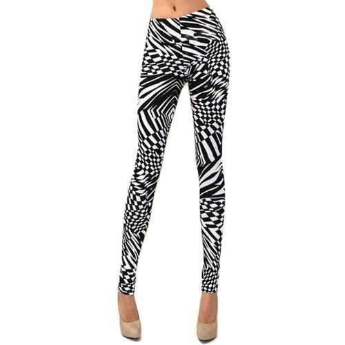 Stylish Slimming Print Leggings For Women - Black S