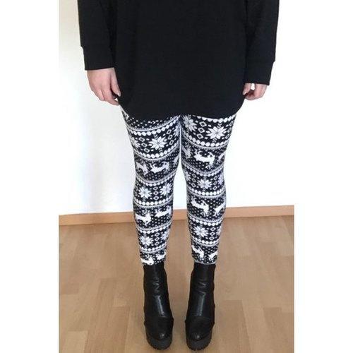 Stylish Women's High Waist Geometrical Print Christmas Leggings - One Size(fit Size Xs To M)