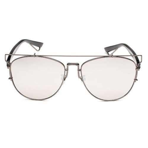 Chic Stripy Metal Embellished Full Frame Sunglasses For Women - Random Color