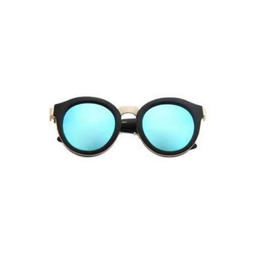 Fashion Black Frame Metal Splicing Sunglasses For Women - Light Blue