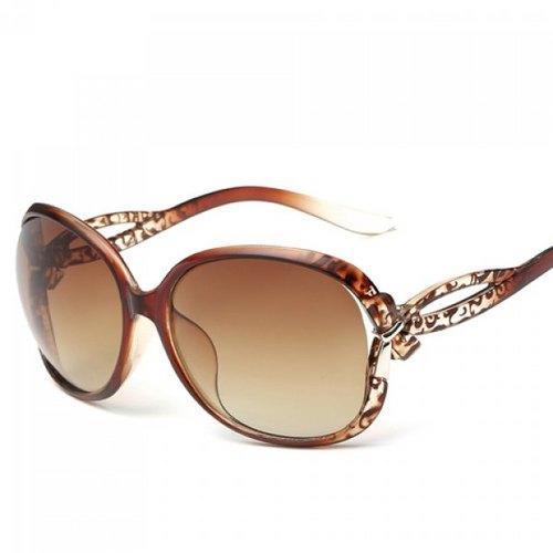Chic Small Bow Embellished Leopard Pattern Ombre Sunglasses For Women - Tea-colored