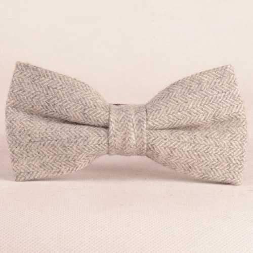 Stylish Double-Deck Herringbone Bow Tie For Men - Light Gray