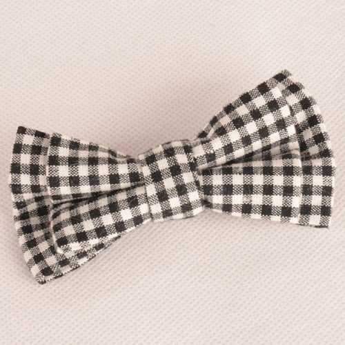 Stylish Tartan Pattern Black and White Double-Deck Bow Tie For Men - White And Black