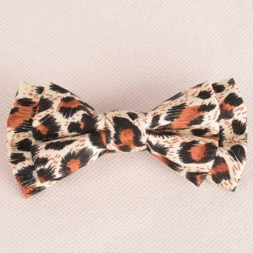 Stylish Leopard Pattern Double-Deck Bow Tie For Men - Leopard