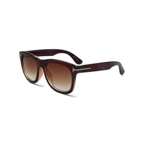 Chic Letter T Tea-Colored Square Sunglasses For Women - Tea-colored