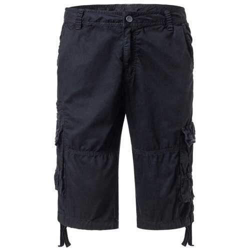 Cotton Solid Color Multi-Pockets Design Zipper Fly Straight Leg Shorts - Black 38