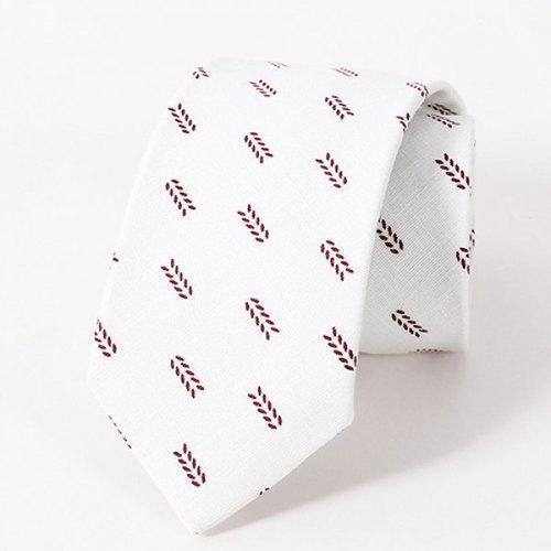 Stylish Small Leaves Pattern Casual Style Tie For Men - Wine Red