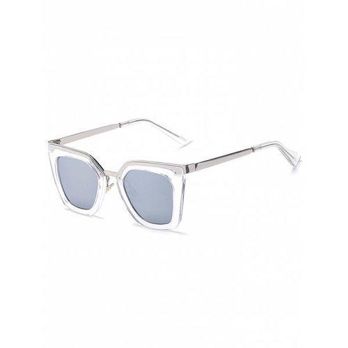 Stylish Transparent Irregular Mirrored Sunglasses - Silver