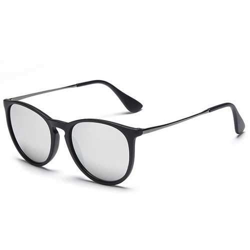 Chic Outdoor Travelling Anti UV Black Mirrored Oversized Sunglasses For Women - Silver