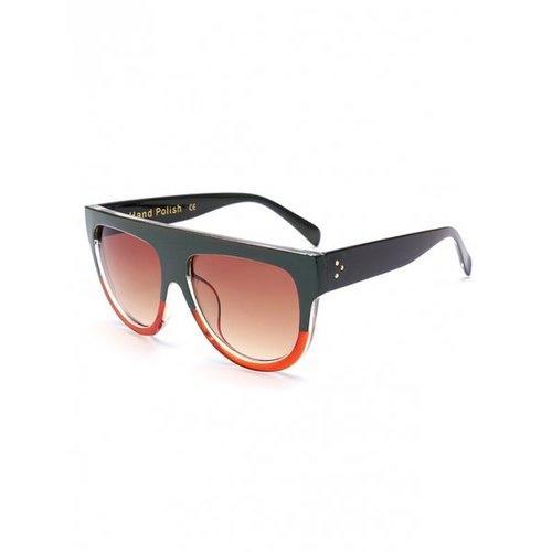 Stylish Simple Two Color Match Sunglasses - Blackish Green