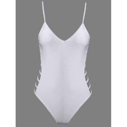 Cut Out Strappy Bodysuit - White 2xl