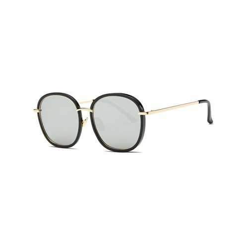 Street Double Frame Oversized Square Mirrored Sunglasses - Silver