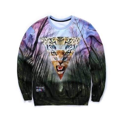 Inverted Triangle 3D Print Long Sleeve Sweatshirt - S