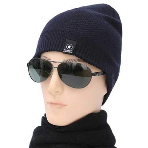 Winter knitted Ski Beanie - Purplish Blue