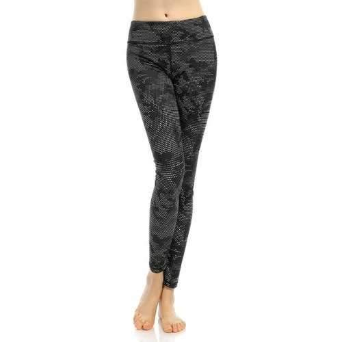 Printed High Stretchy Running Leggings - Black S