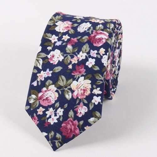 Vintage Gravatas Corbatas Floral Neck Tie - Purplish Blue