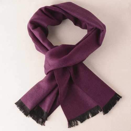 Winter Noble Fringe Scarf - Violet