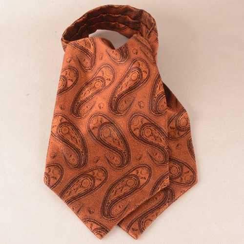 Cashew Floral Pattern Pocket Square Cravat Tie Set - Brown