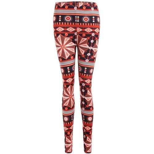 Ornate Geometric Print Stretchy Leggings - Jacinth L