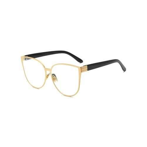 Full Rims Oversized Butterfly Sunglasses - Golden