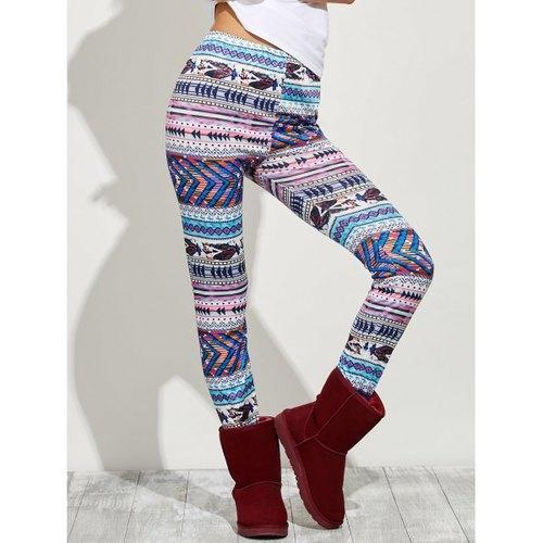 High Waist Tight Christmas Leggings - L