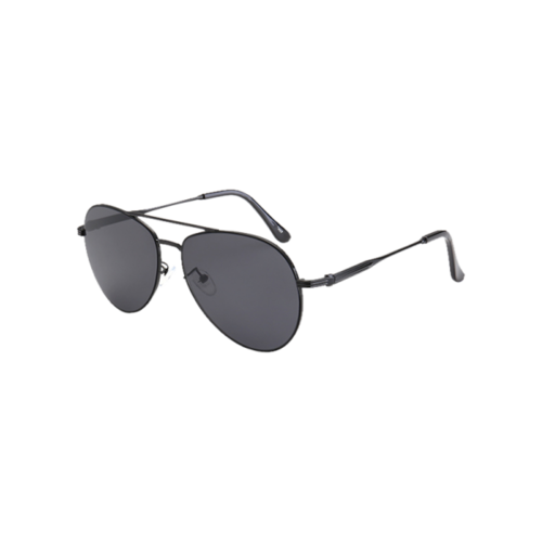 Crossbar Anti UV Metal Pilot Sunglasses - Black
