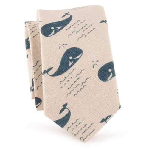 Handpainted Whale Neck Tie - Blue Whale