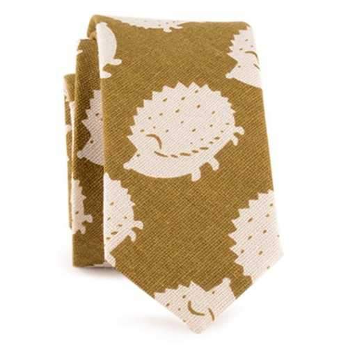 Cartoon Hedgehog Printed Tie - Orange+hedgehog