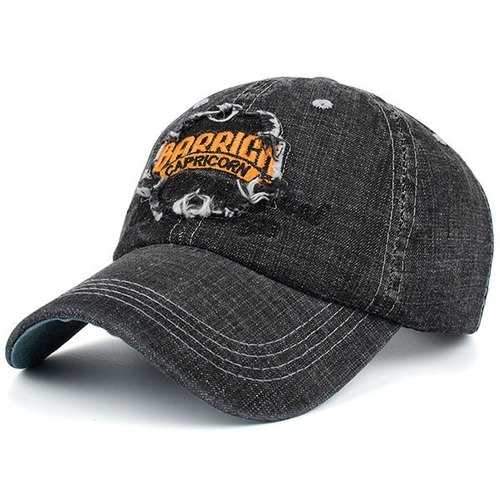 Embroidery Letters Patchwork Denim Baseball Hat - Yellow