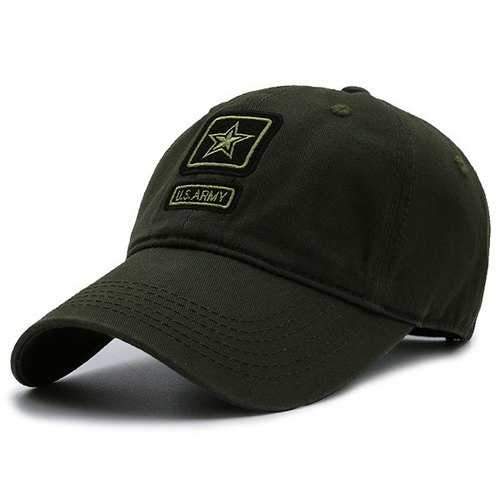 Army Pentagram Element Embellished Baseball Hat - Army Green