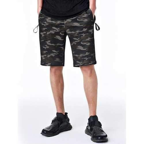 Drawstring Waist Camo Shorts - Army Green Camouflage 3xl