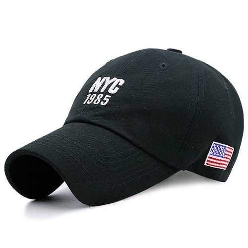 Letters American Flag Embroidery Baseball Cap - Black