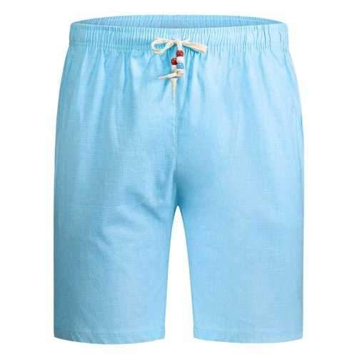 Beaded Drawstring Bermuda Shorts - Light Blue 4xl