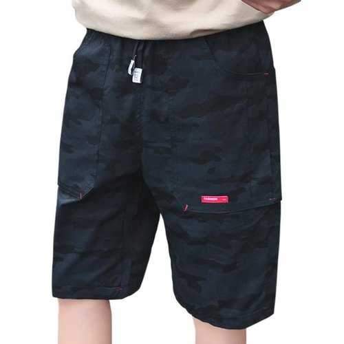 Camouflage Big Pocket Casual Shorts - Purplish Blue 3xl