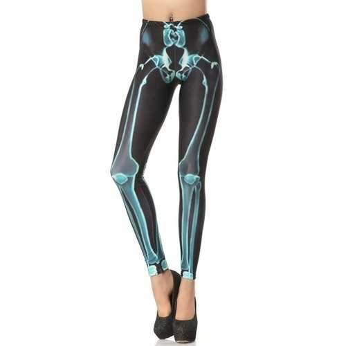 Halloween Bone 3D Print Leggings - Deep Gray M